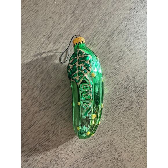Glass Pickle Christmas Ornament‎ – 4.5" Vintage Style Holiday Decoration - Picture 1 of 3